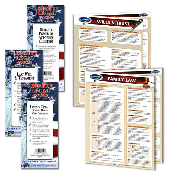 Family Law Legal Planning Kit - Living Will - Last Will and Testament, Power of Attorney Legal Forms