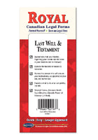 Last Will & Testament Legal Forms Kit - Canadian Do-it-Yourself Legal Forms