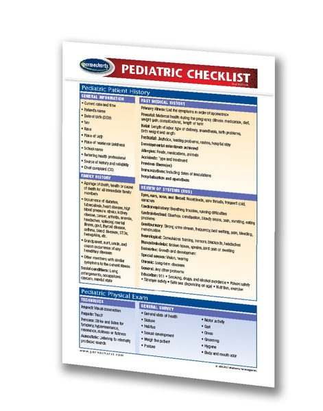Pediatric health check list: Permacharts