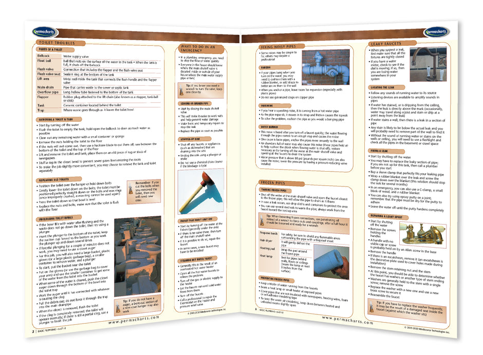 Basic Plumbing Guide - Quick Reference Chart – Permacharts.com