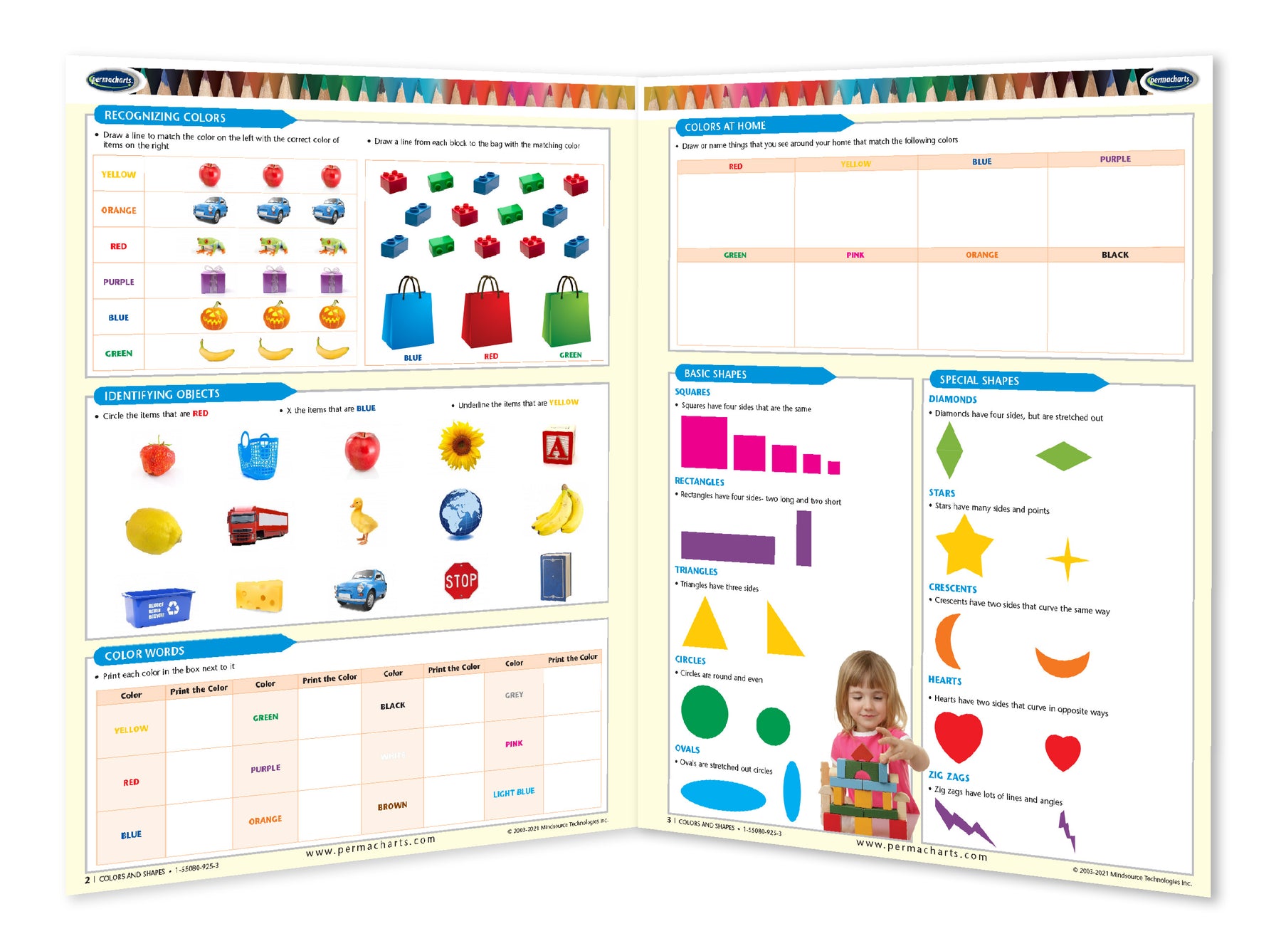 Colors and Shapes Early Learning Chart - Quick Reference Guide ...