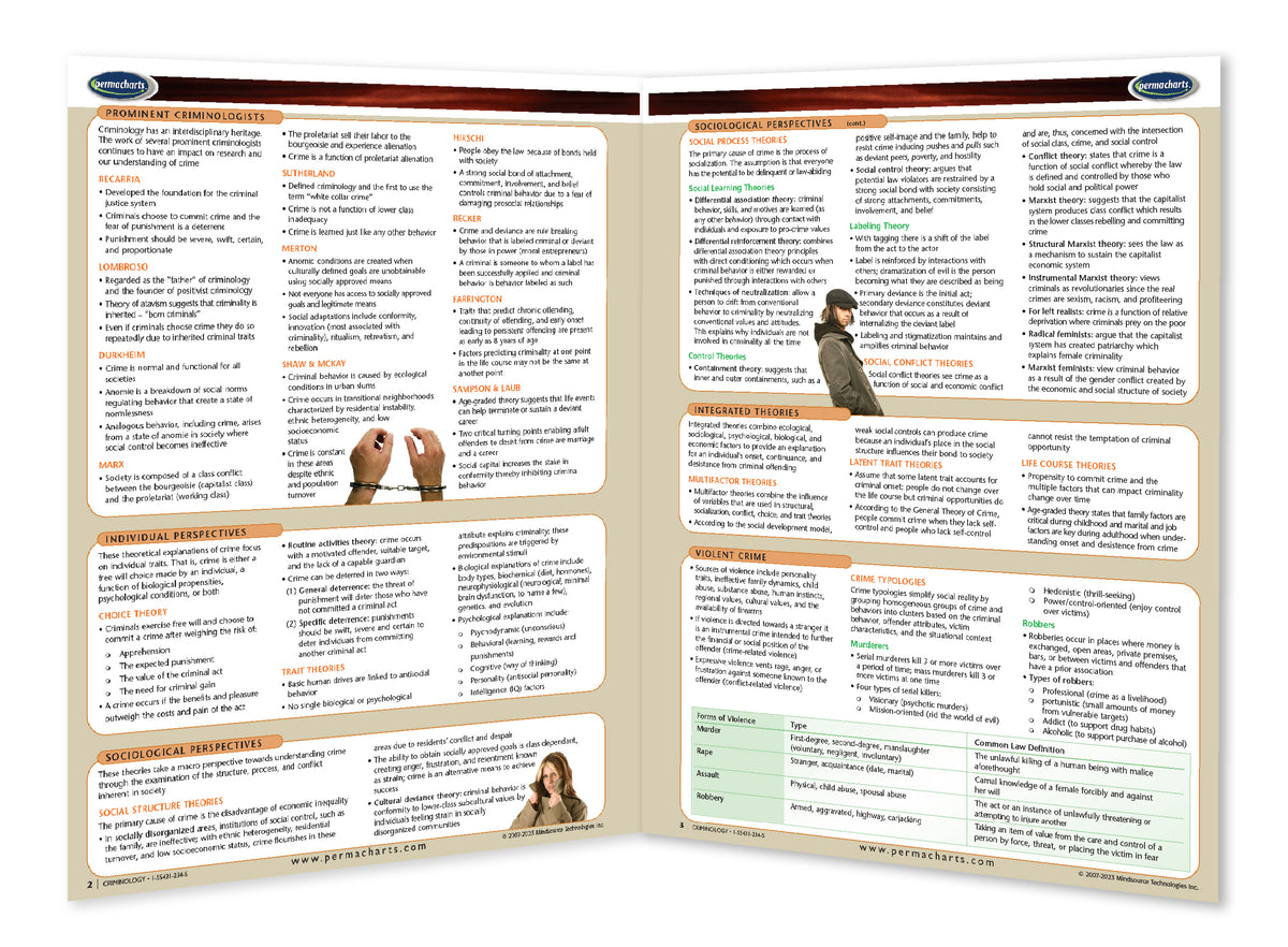 Criminology Guide - 6-panel Laminated Quick Reference Guide ...