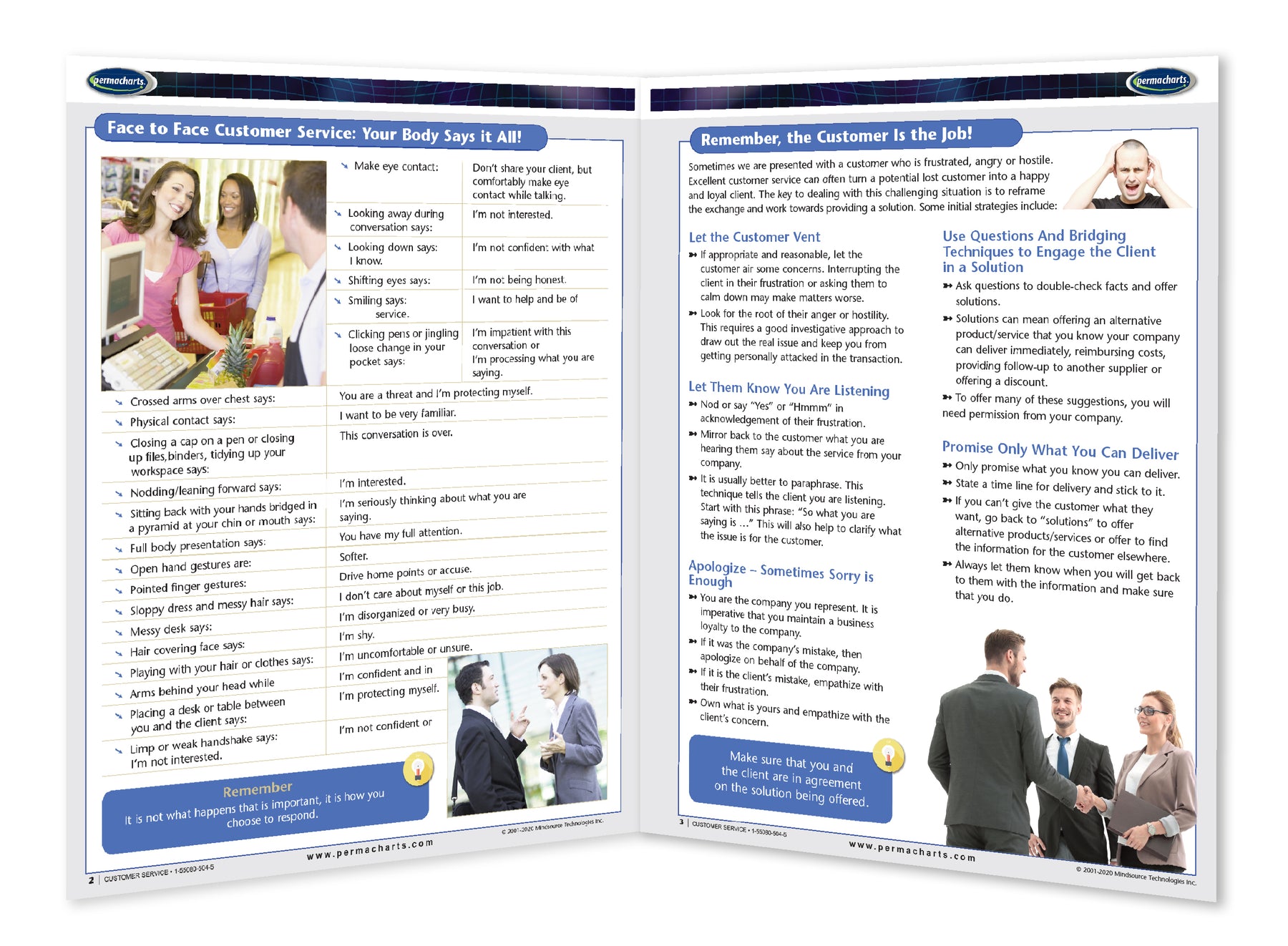 Customer Service Training Sheet.pdf Customer Service Training Guide - 4-page Laminated Quick Reference ...