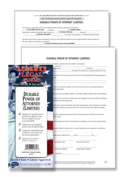 Durable Power of Attorney (Limited) USA- Do-it-Yourself Legal Forms by Permacharts