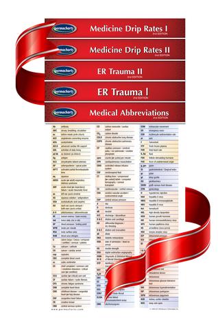 EMT - Nursing Emergency Medicine Pocket Charts - 5 Quick Reference Guide Bundle