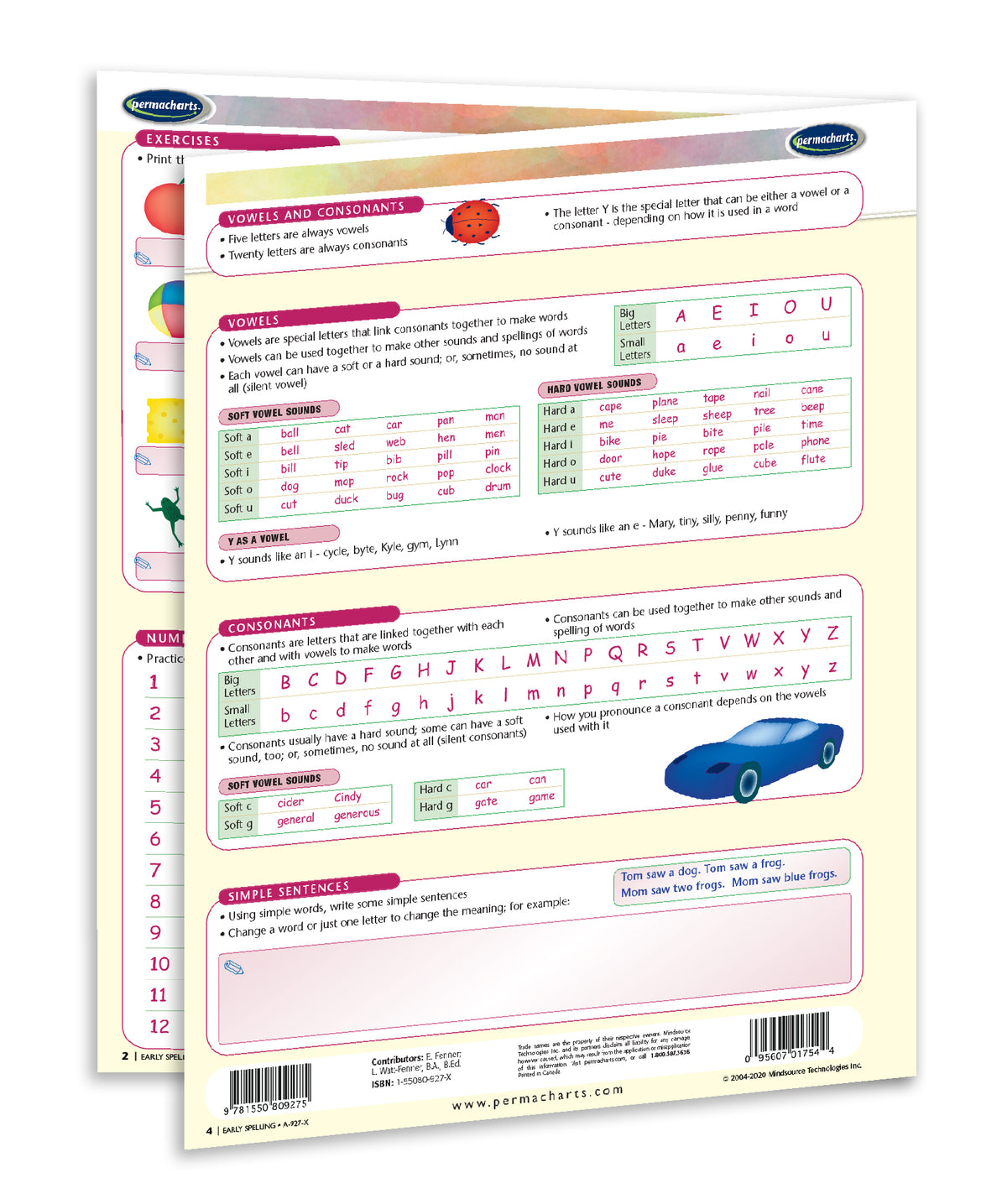 Early Spelling Book for Kids - Quick Reference Guide – Permacharts.com