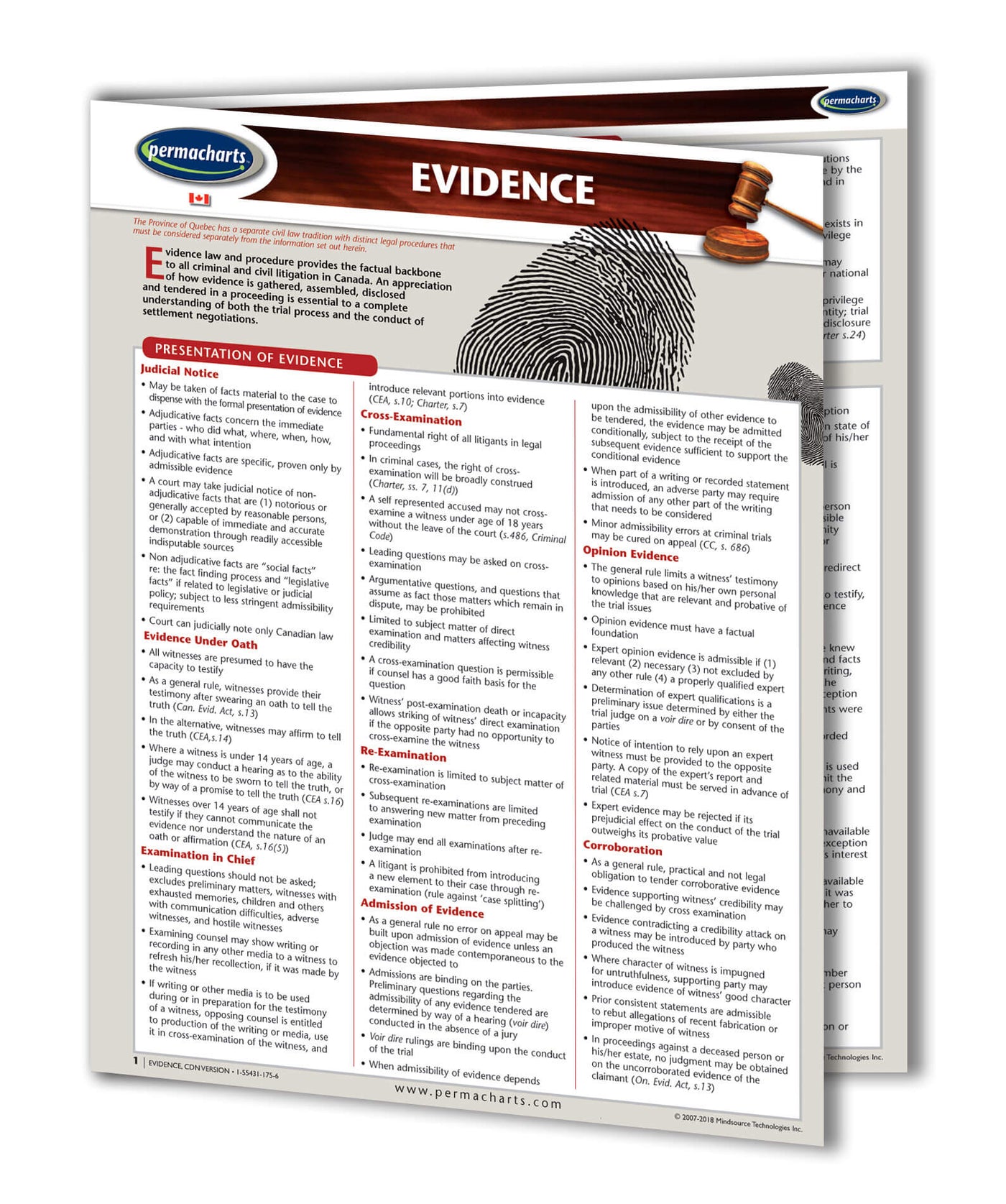 Canadian Evidence Law Guide - Quick Reference Resource – Permacharts.com