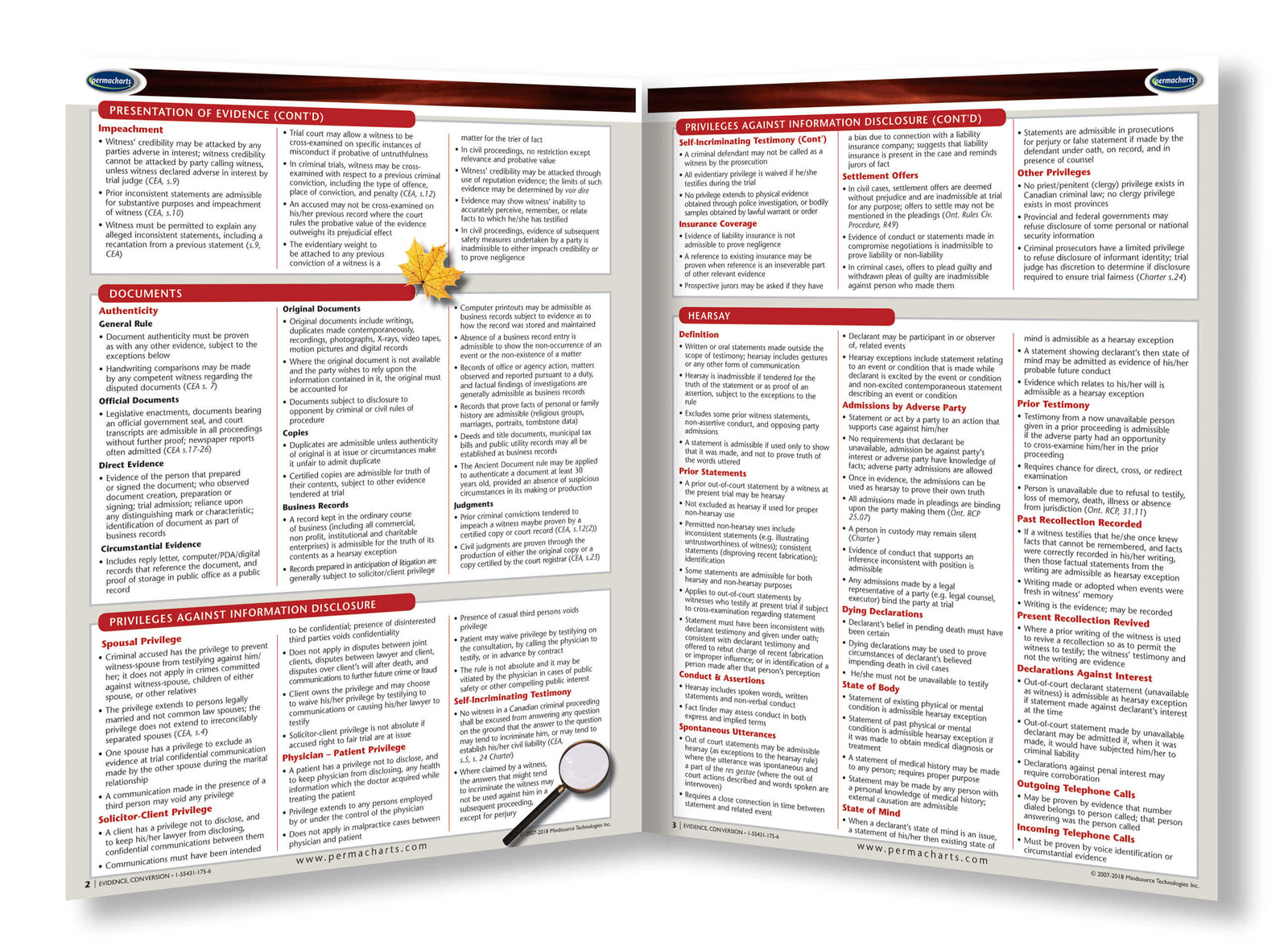 Canadian Evidence Law Guide - Quick Reference Resource – Permacharts.com