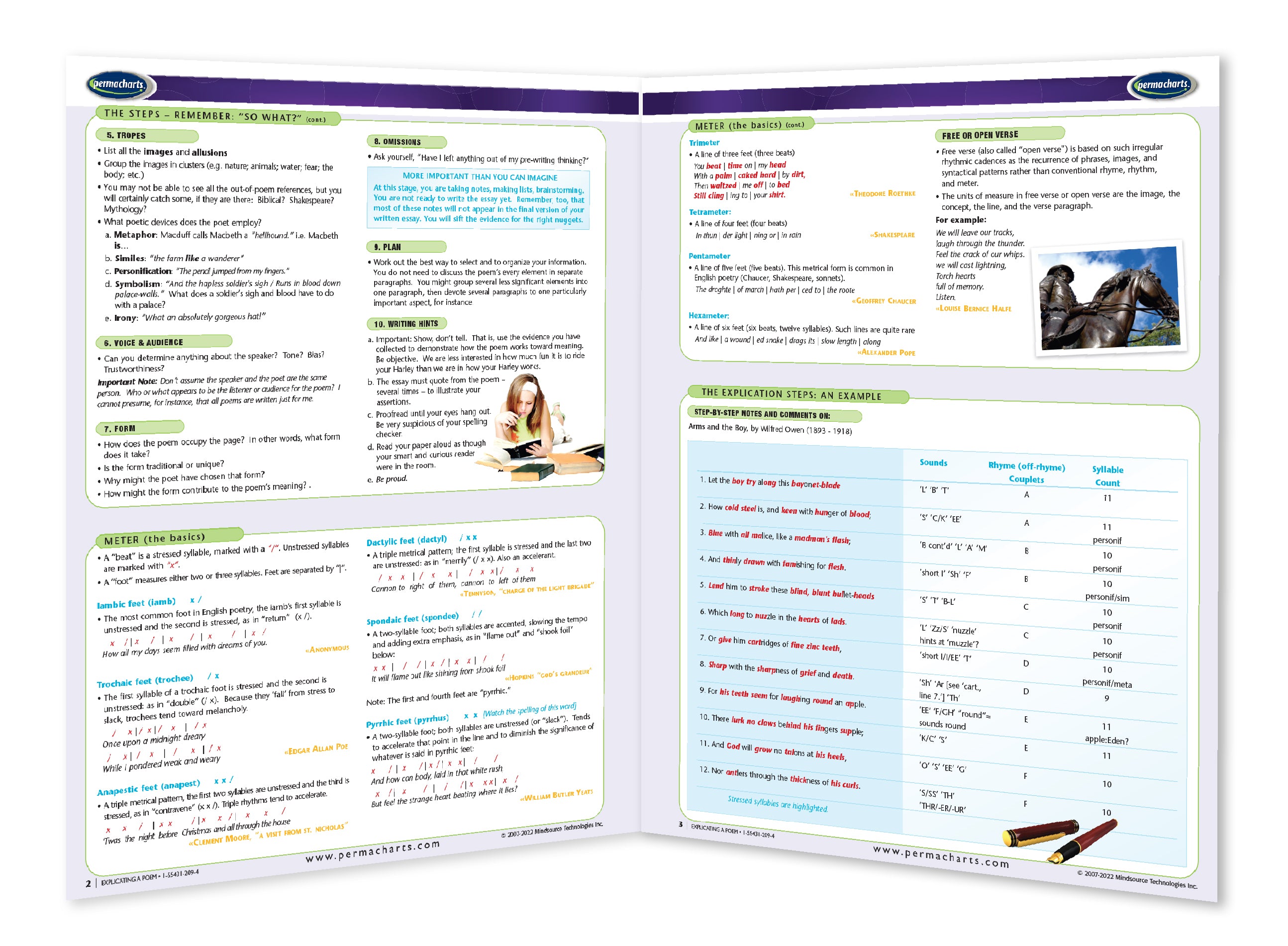 Guidelines for Explicating a Poem - Quick Reference Guide – Permacharts.com
