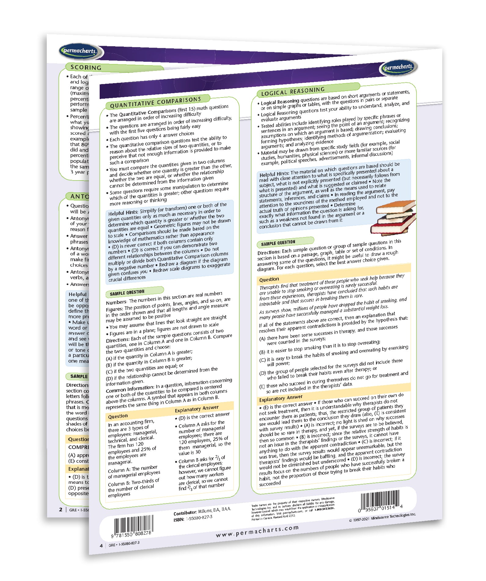 Gre Reference Guide Graduate Record Examinations GRE - Quick Reference Guide – Permacharts.com