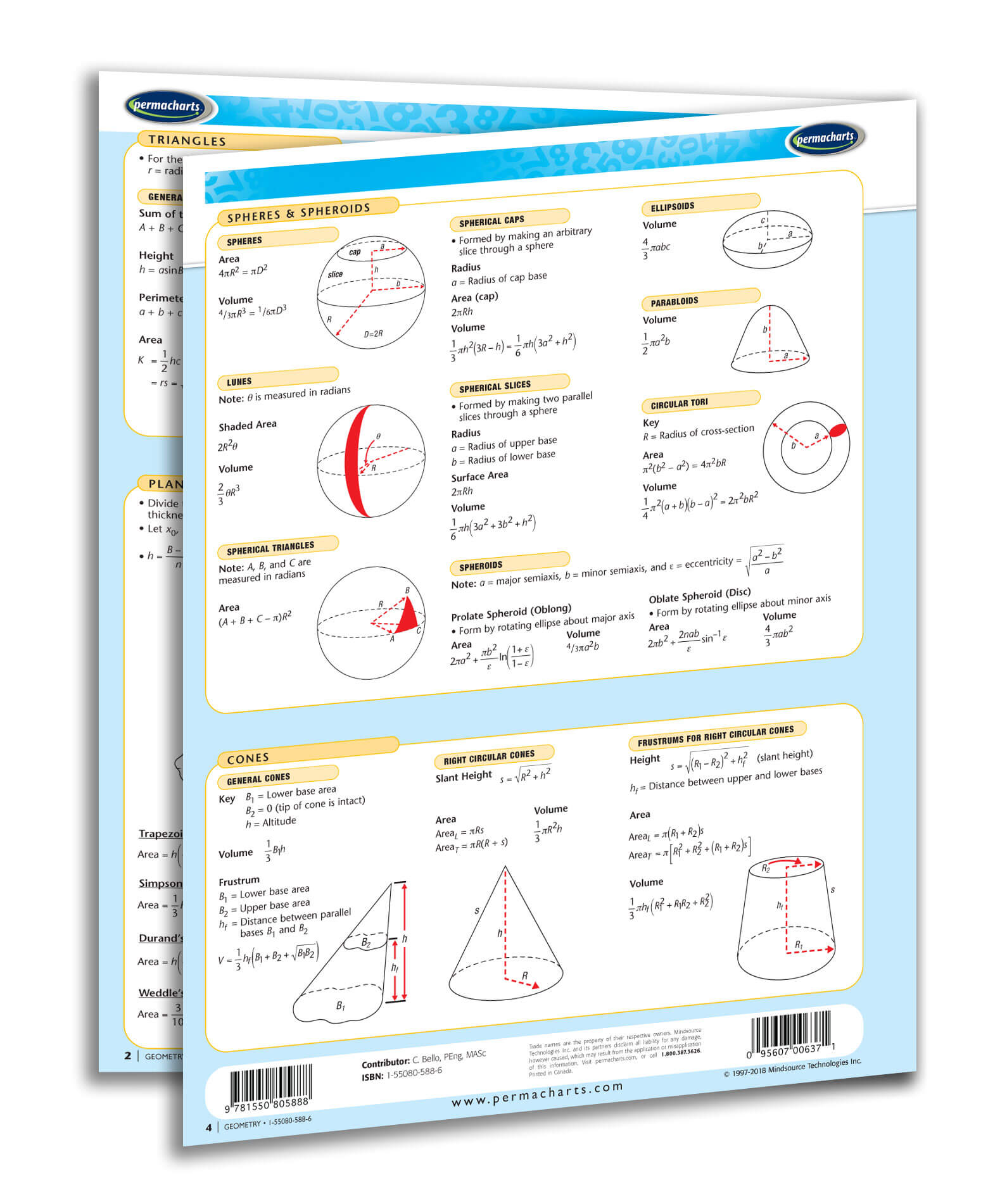 Geometry Guide - Math Quick Reference 4-page Laminated Guide ...