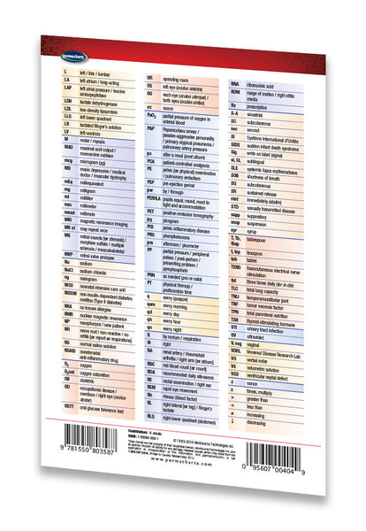 Medicine & Anatomy - Medical Abbreviations (Pocket Size) quick reference guide