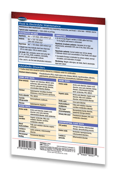 Pediatric Care I Pocket guide quick reference chart page 2