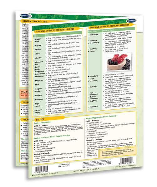 Vegan Food Cooking Charts - Retail Kit
