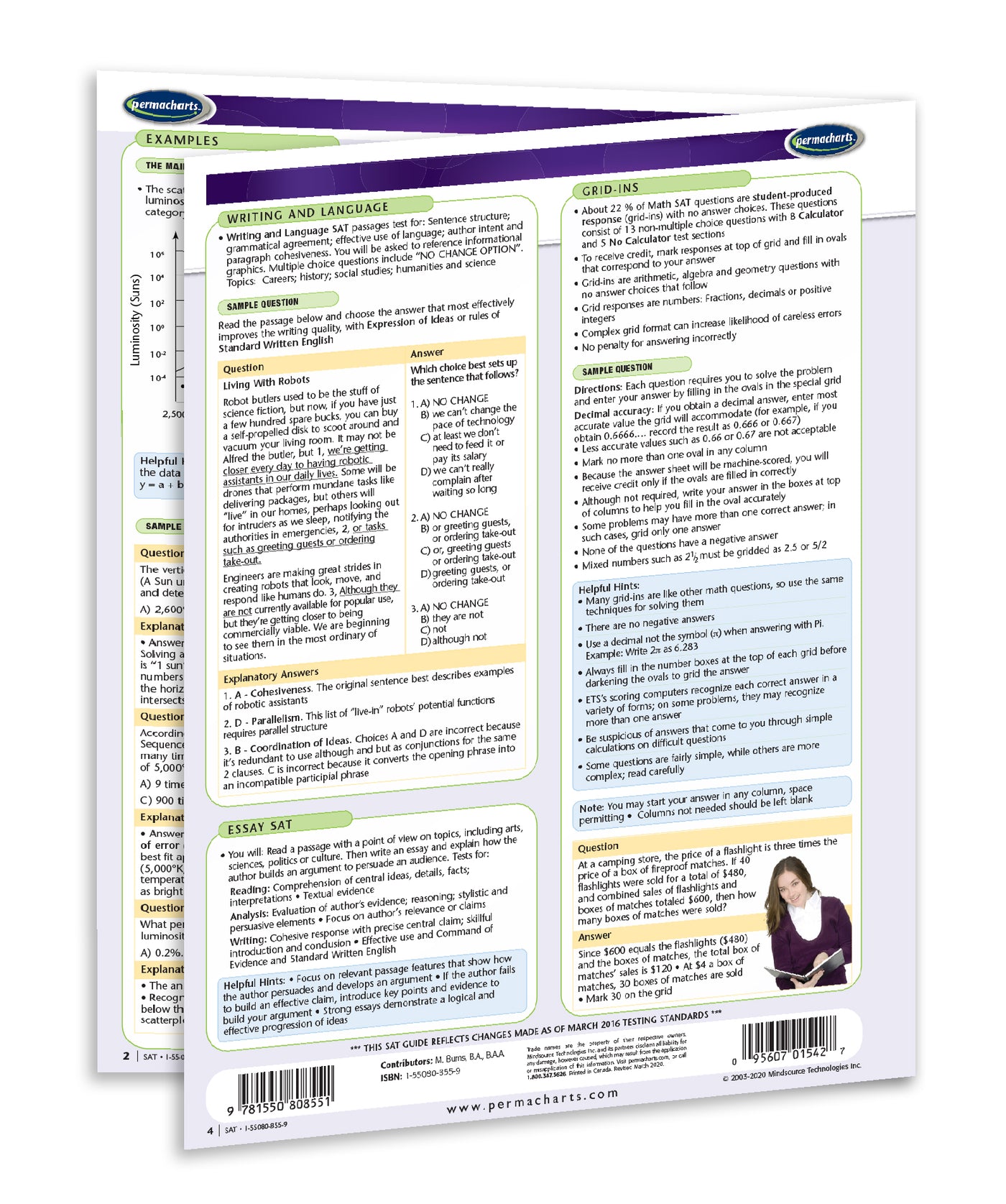 College Admissions Exam - Quick Reference Guide – Permacharts.com