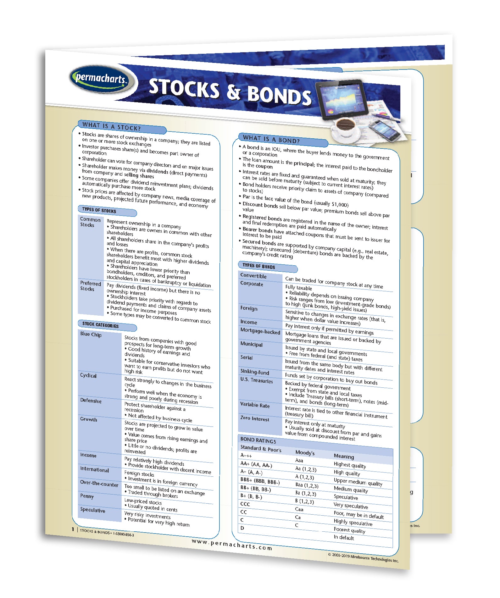 Stock Paper Reference Guide Stocks and Bonds Investing Guide - Personal Finance Reference Guide ...