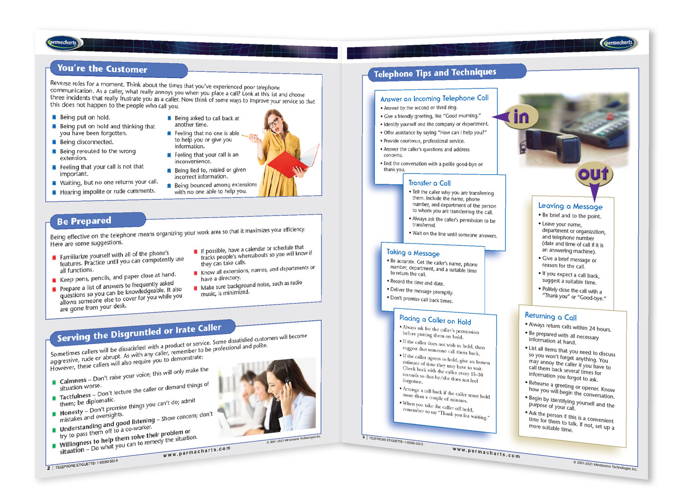 Telephone Etiquette Guide - Quick Reference Resource – Permacharts.com