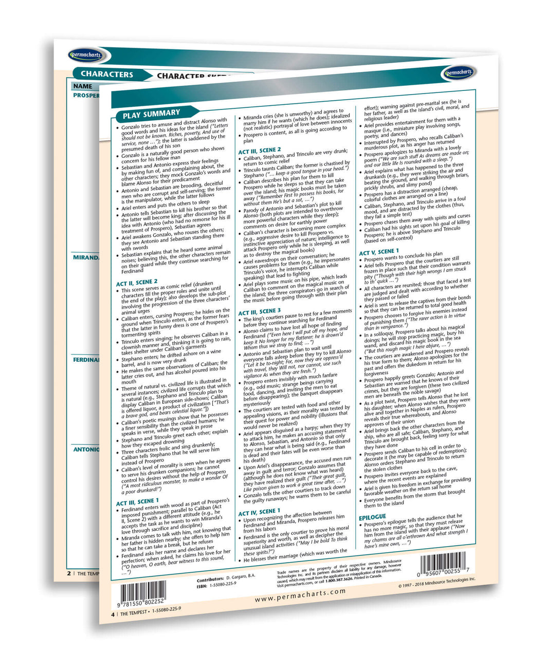 The Tempest Study Guide - Quick Reference Resource – Permacharts.com