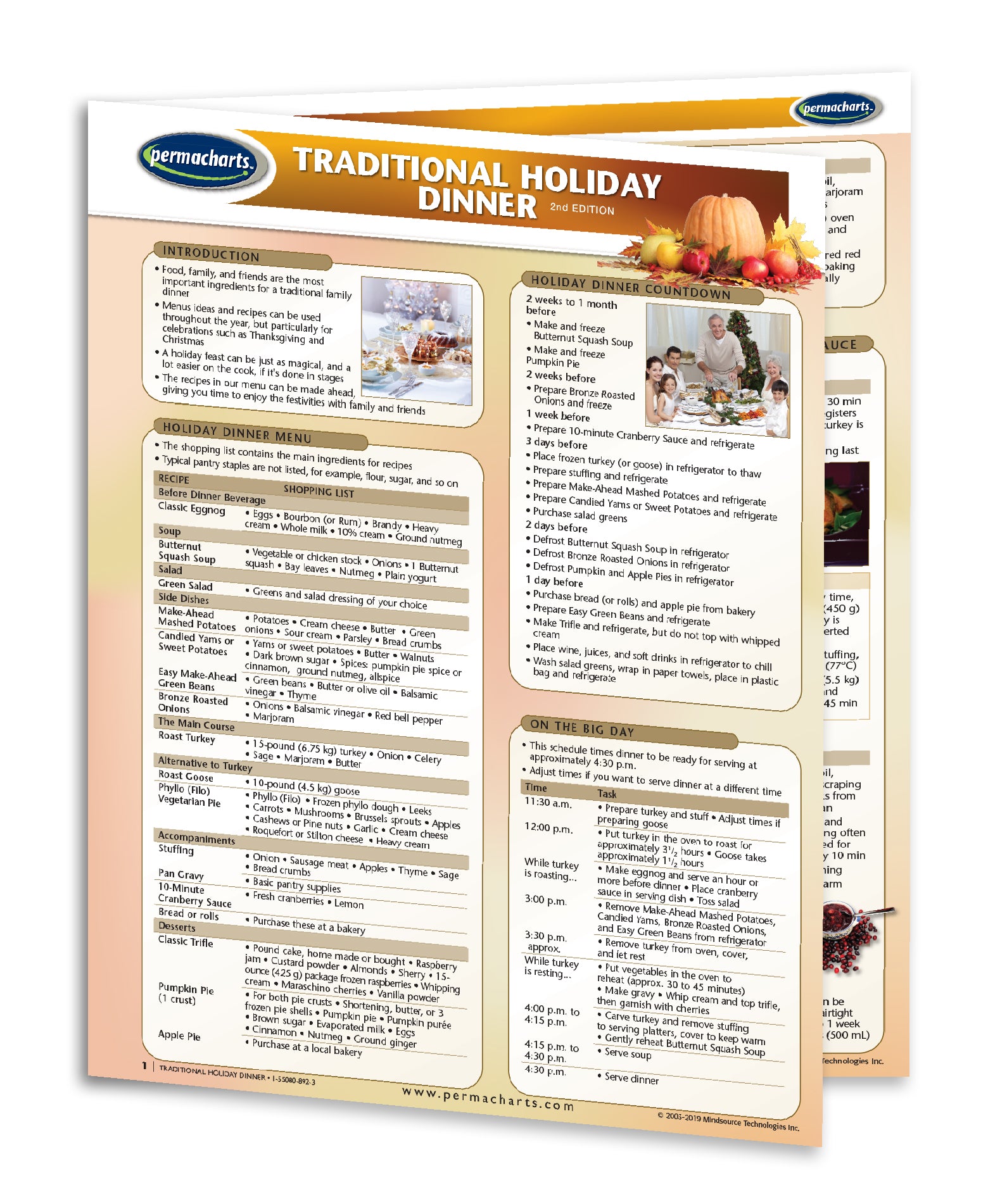 Holiday Rep Guide Holiday Entertaining Recipes - 4 Chart Quick Reference Guide ...