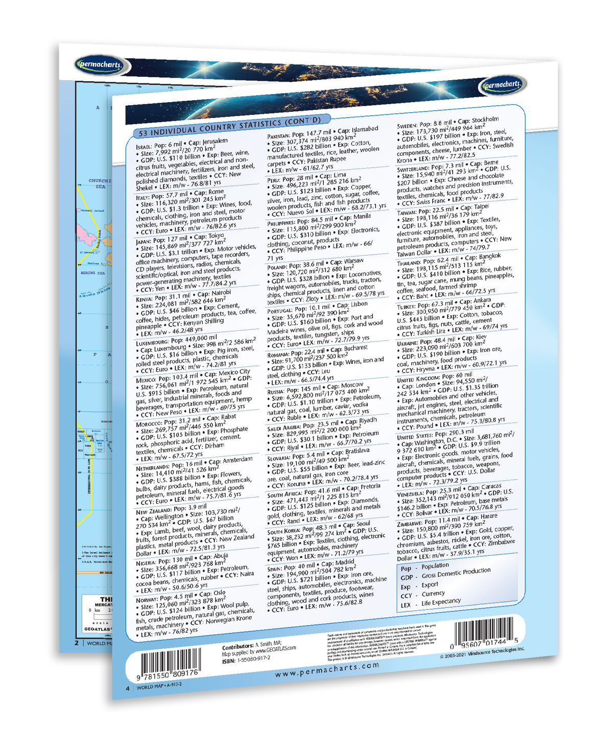 World Map Study Guide - Quick Reference Resource – Permacharts.com