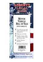 Legal Form - Motor Vehicle Bill Of Sale - USA