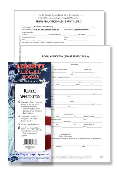 Rental Application - USA Legal forms kit inside